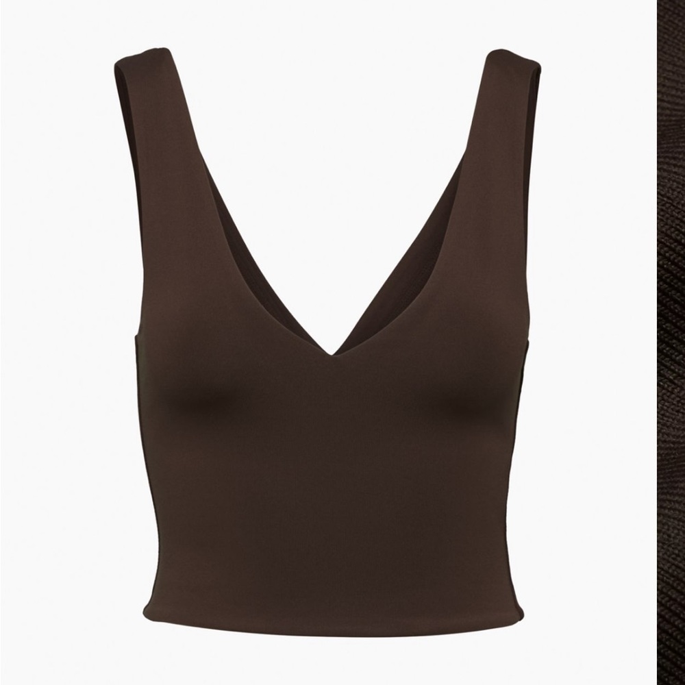 Babaton Contour V-Neck Tank rich mocha brown